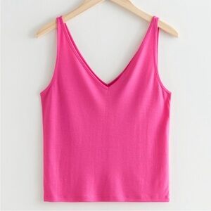 & Other Stories pink v-neck vest top, size 4, as new